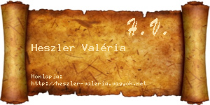 Heszler Valéria névjegykártya